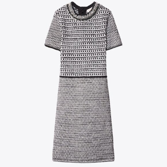 Tory Burch Embellished Tweed Short-Sleeve Dress - Picture 2 of 16